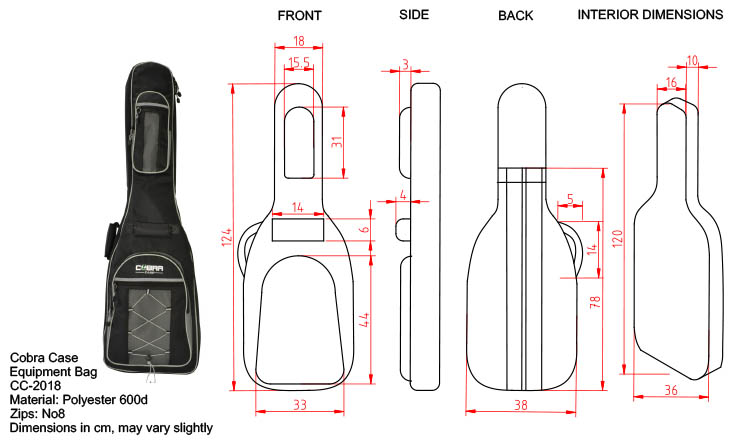 Deluxe Padded Bass Guitar Bag by Cobra